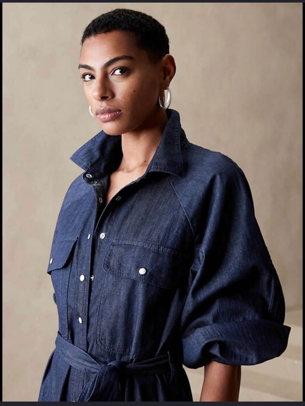Banana Republic Dark Indigo Denim Jacket Dress